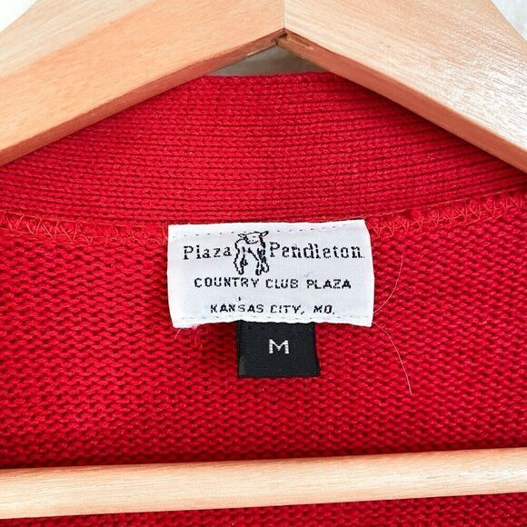 Vintage Country Club Red Cardigan Sweater Women’s Medium Plaza Pendleton Cotton - Picture 3 of 7